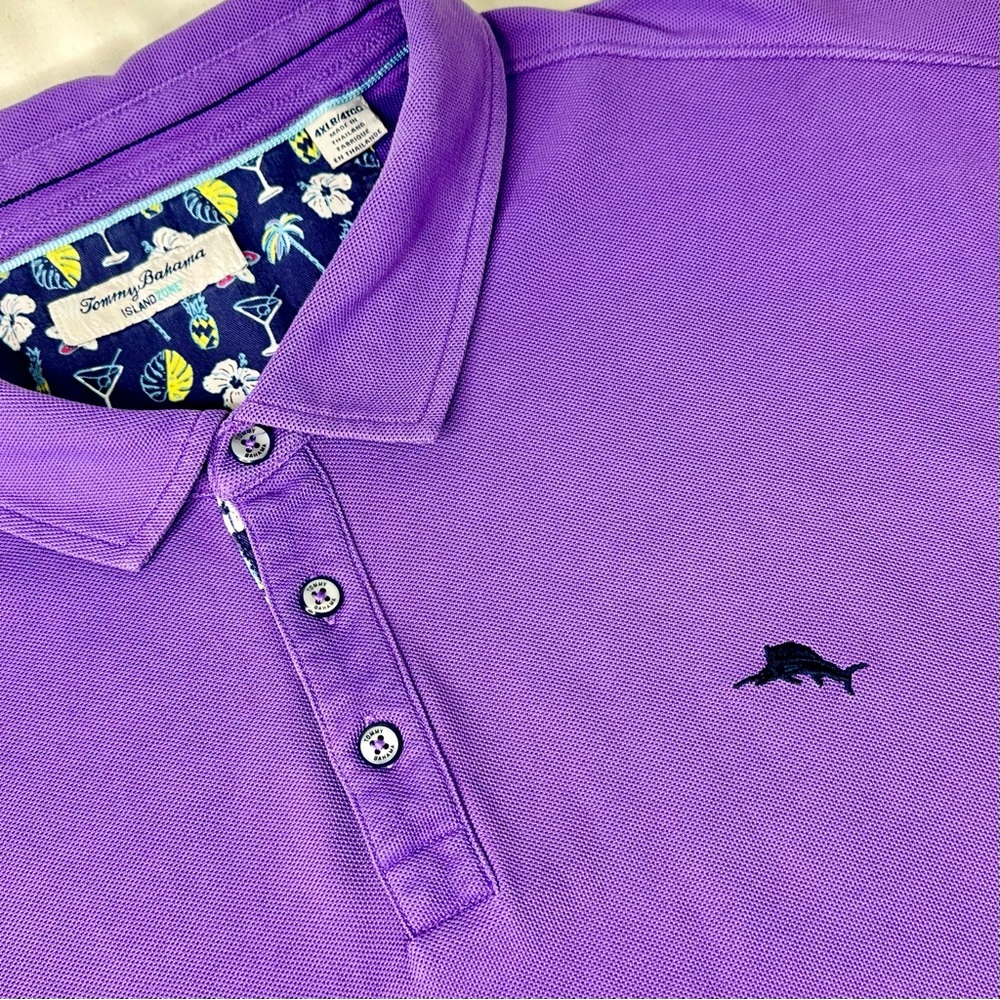 Tommy Bahama Mens Island Zone Supima Purple Short Sleeve Polo Shirt Size 4XLB